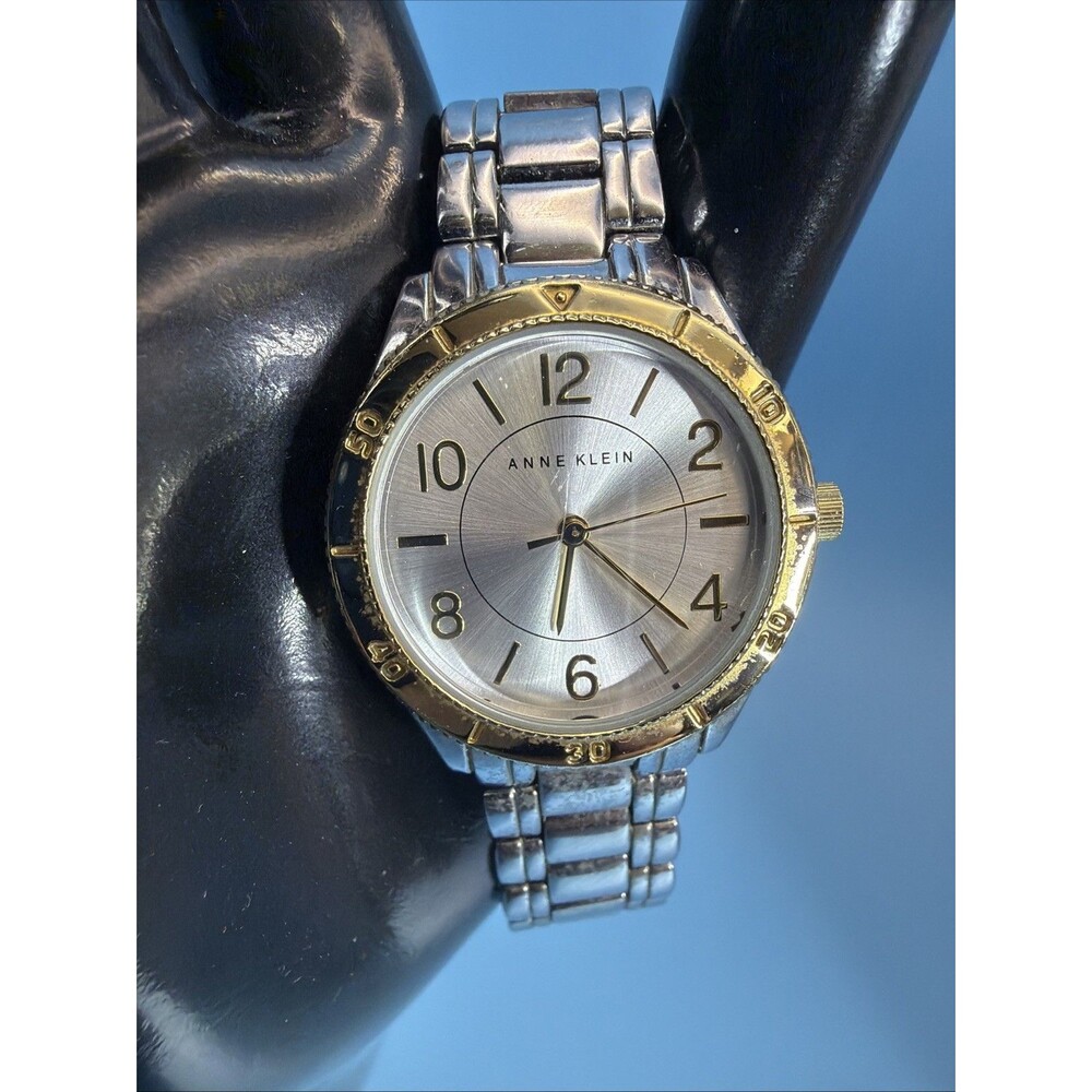 Anne Klein Womens Two Tone Stainless Steel Watch With New Battery 27mm